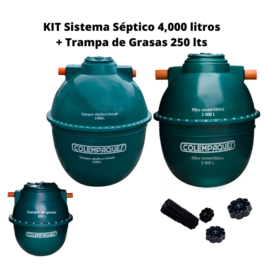 Modular Ovoid Septic System 4000 Liters + 250 Liter Trap