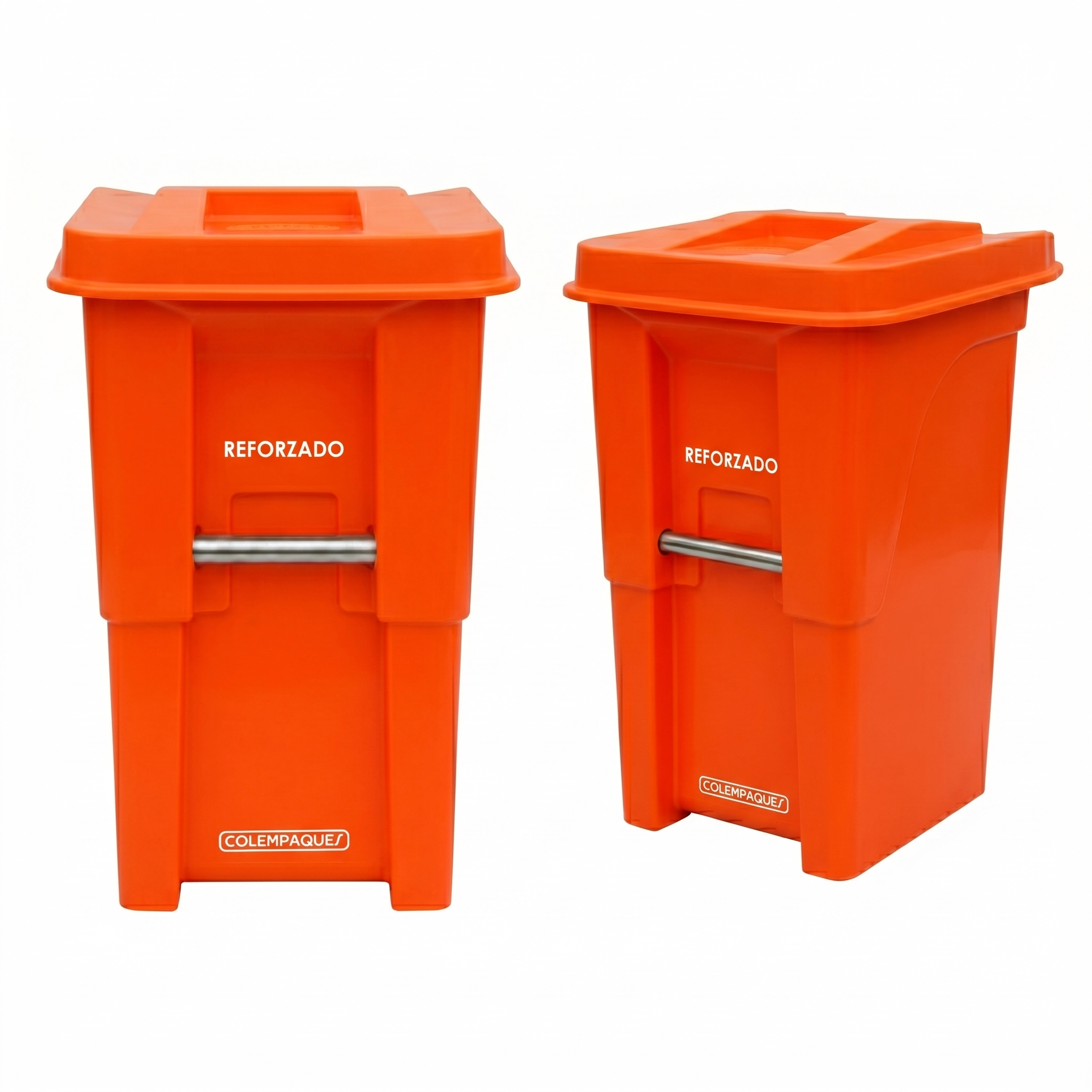 CARRO DURAKART REFORZADO COLEMPAQUES MACIZA 55 GAL TAPA PLANA NARANJA