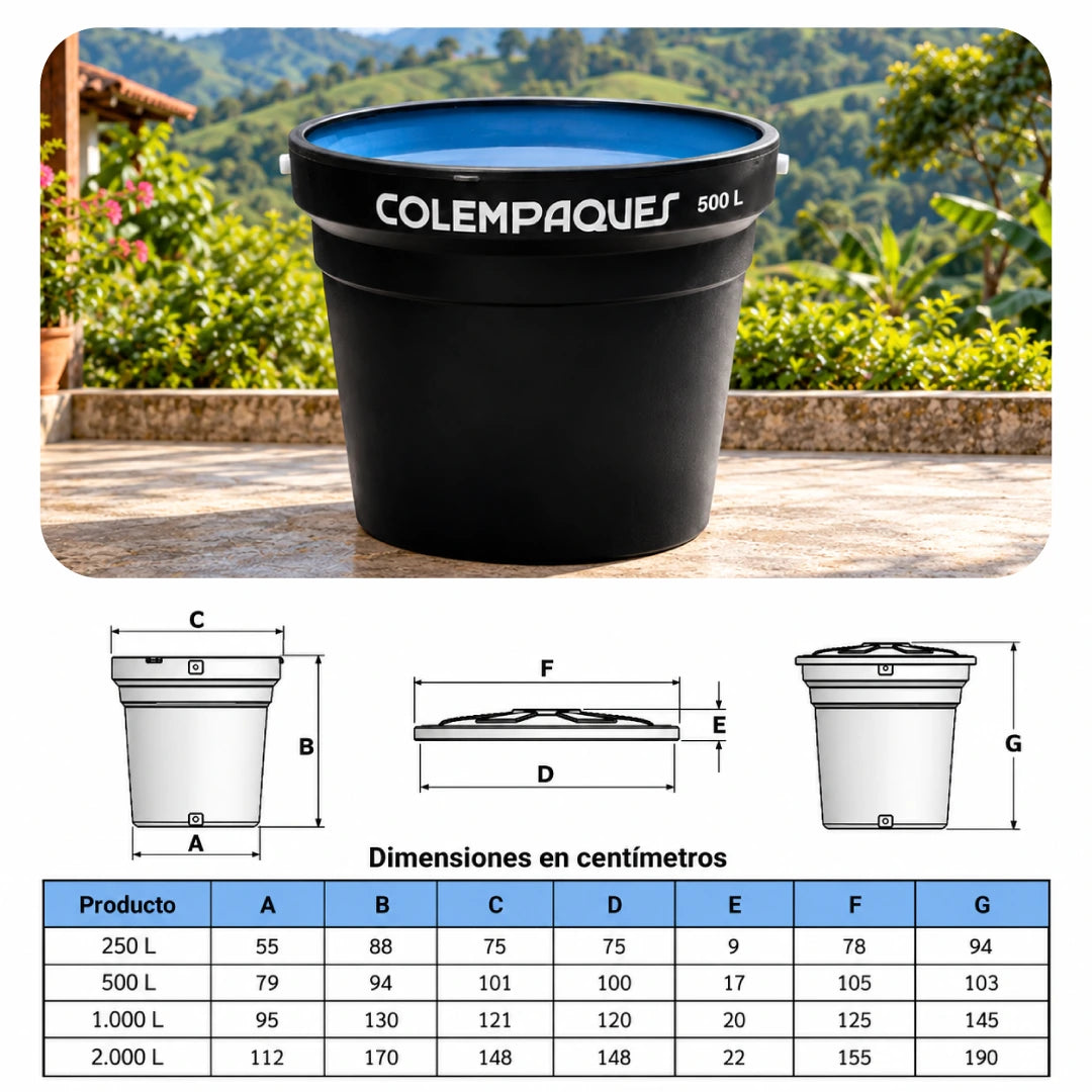 Conical Water Tank 250 Liters