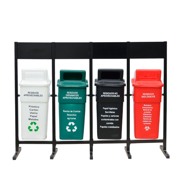 estacion de reciclaje con tablero x4 50 l